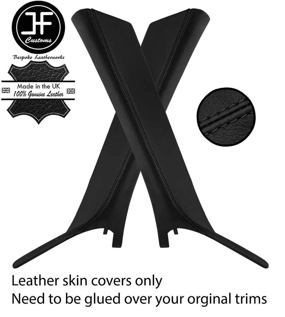 BLACK STITCH 2X A PILLAR LEATHER COVERS FOR BMW 6 SERIES F12 F13 F06 2011-2018