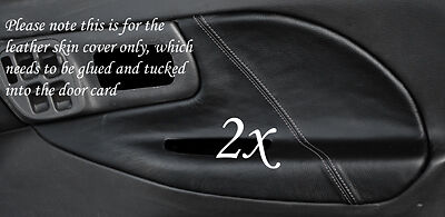 GREY STITCH FITS SUBARU IMPREZA 92-98 2X FRONT DOOR CARD INSERT LEATHER COVERS