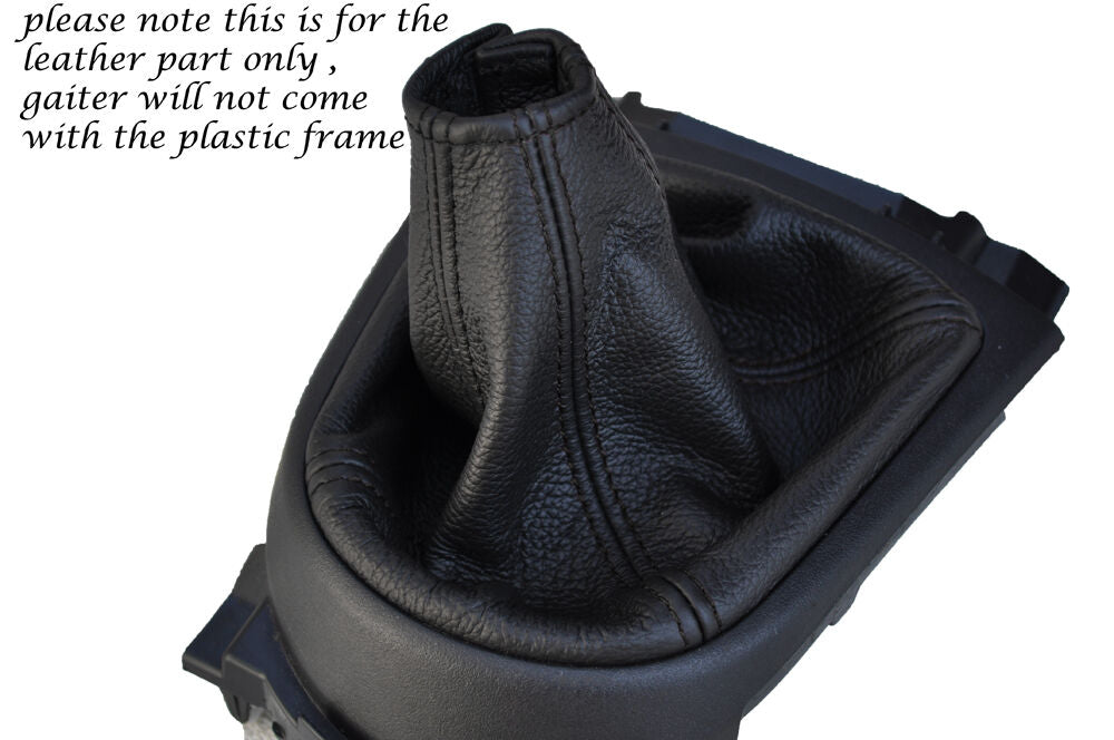 BLACK STITCH LEATHER GEAR GAITER FITS MITSUBISHI OUTLANDER 2006-2012 CUSTOM NEW