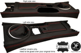 RED STITCH CONSOLE GAITER & ARMREST LEATHER COVERS FOR MAZDA MX5 MK3 3.5 09-15
