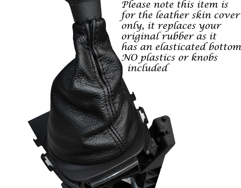 BLACK STITCH LEATHER GEAR GAITER FITS SUZUKI SPLASH 08-14 RUBBER REPLACEMENT