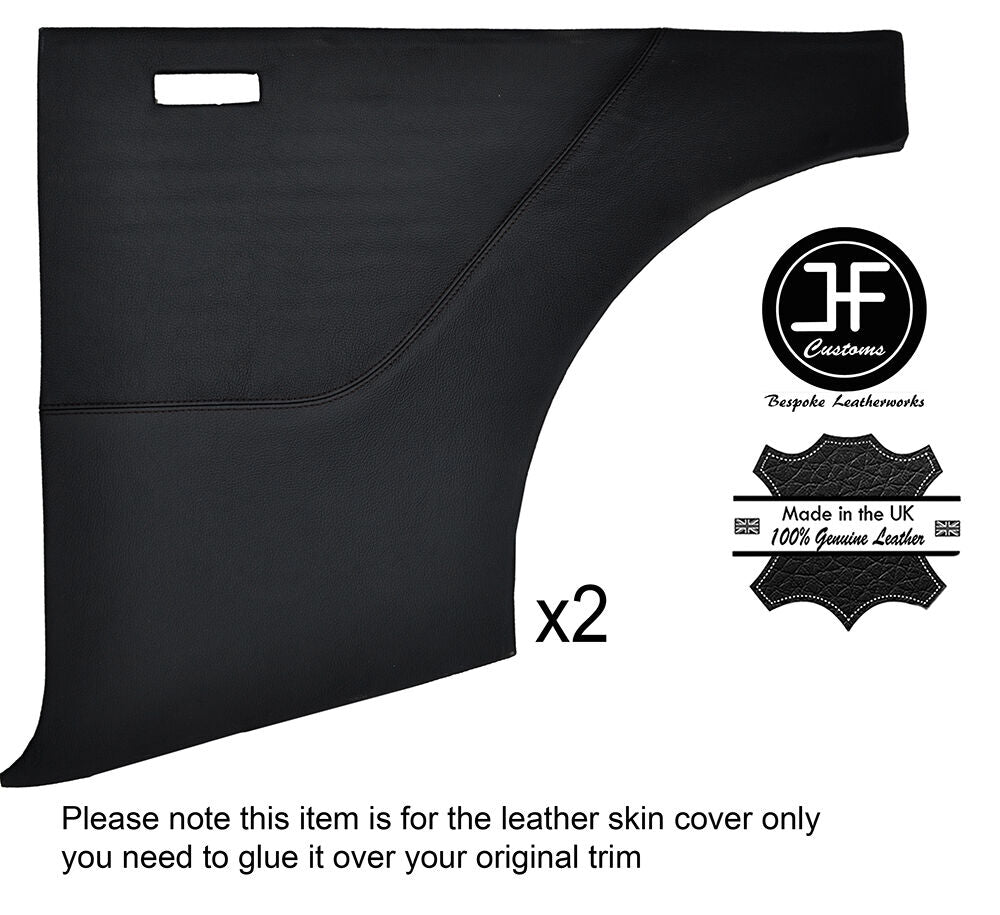BLACK STITCHING 2X REAR DOOR CARD LEATHER COVER FITS FORD ANGLIA 105E 123E