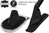BLACK TOP GRAIN LEATHER GEAR HANDBRAKE GAITER COVER FOR FORD MUSTANG 2015-2018