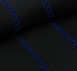 BLACK LUX-STITCH LEATHER 2X LONG SEAT BELT COVERS FITS LAND ROVER DEFENDER 83-06