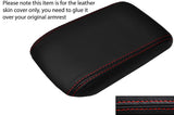 RED STITCHING LEATHER ARMREST SKIN COVER FITS HONDA PRELUDE MK5 MK V 97-01
