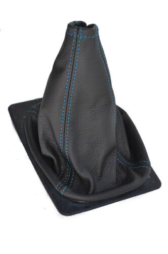 FITS PORSCHE 924 944 968 LEATHER GEAR GAITER blue stitch CUSTOM NEW MADE IN UK