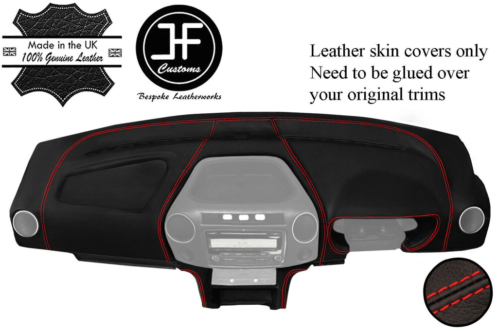 RED STITCH DASH DASHBOARD REAL LEATHER COVER FITS VW AMAROK 2010-2016 CUSTOM NEW