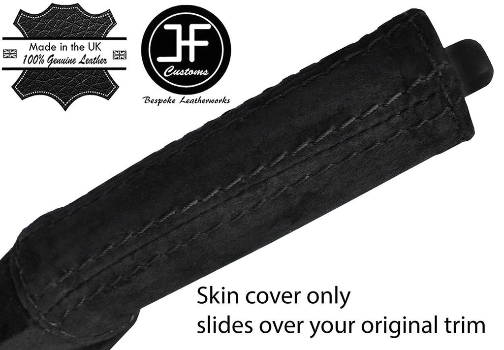 BLACK STITCH HANDBRAKE HANDLE REAL SUEDE COVER FOR MITSUBISHI 3000GT GTO 90-00