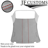 RED STITCH L GREY SUEDE HARDTOP ROOF HEADLINER COVER  FOR BMW E46 CONVERTIBLE