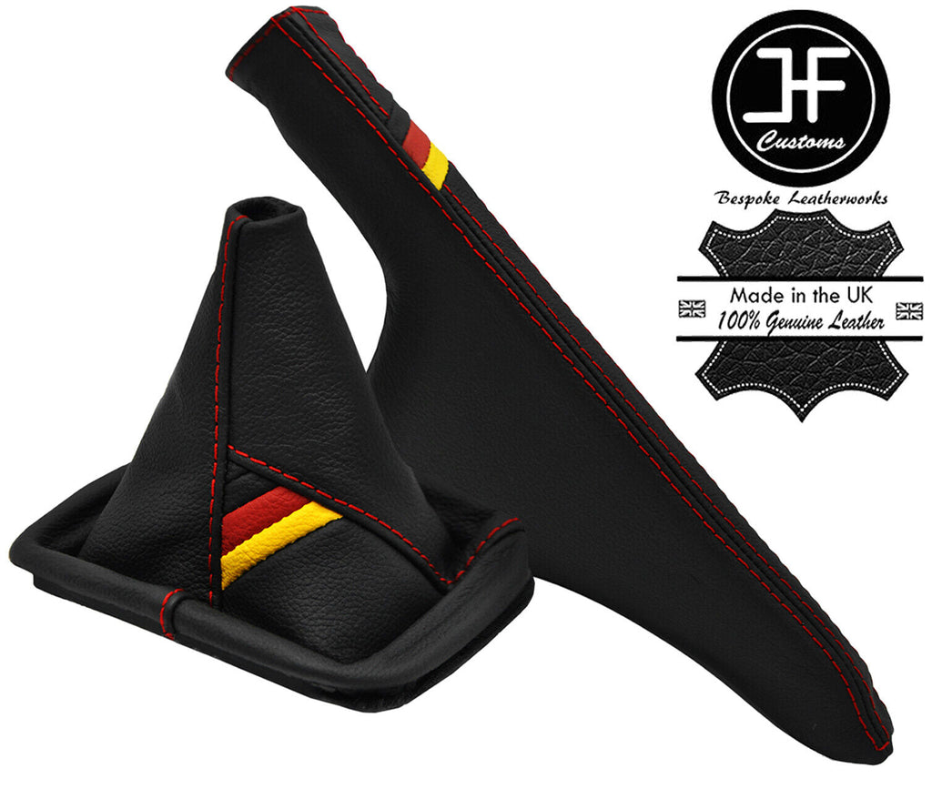 RED STITCH GERMAN FLAG LEATHER GAITER SET COVER FOR VW GOLF MK4 IV BORA 98-05