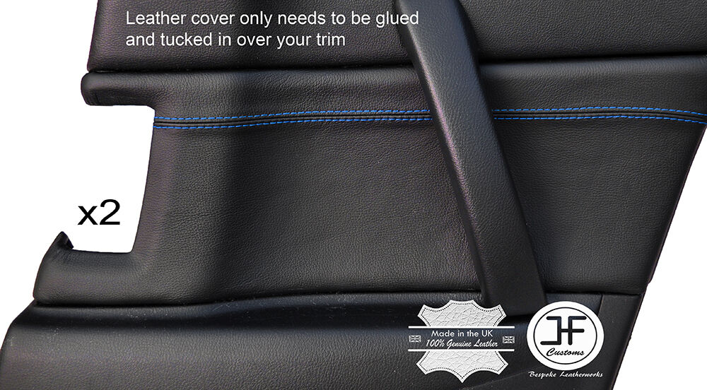 BLUE STITCH 2X REAR DOOR CARD TRIM LEATHER COVERS FOR MAZDA RX8 03-12 STYLE 2