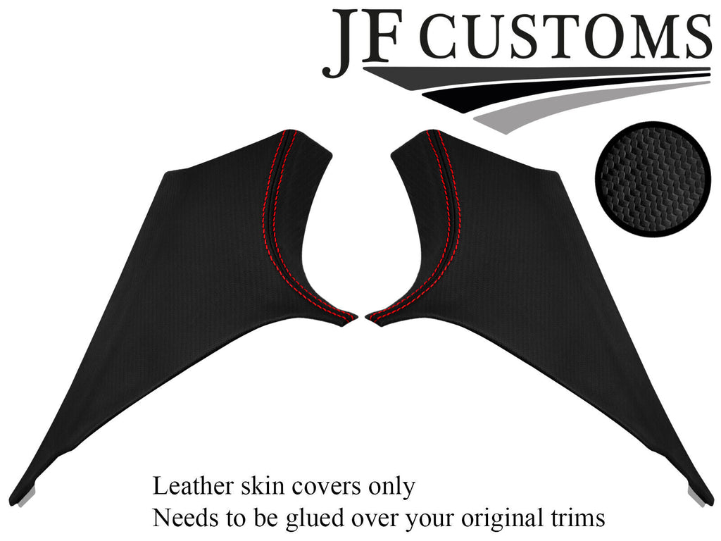 RED STITCH CARBON 2X REAR C PILLAR COVERS FITS BMW 3 SERIES F30 11-18 SALOON