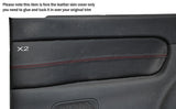 RED STITCH 2X REAR DOOR CARD TRIM LEATHER COVER FITS AUDI A3 MK1 96-04 3 DR