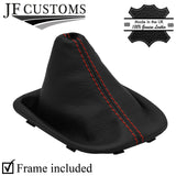 RED STITCHING LEATHER MANUAL GEAR GAITER + FRAME FITS CITROEN DS4 2010-2015