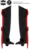 BLACK & RED  2 TONE REAL LEATHER 2X A PILLAR COVERS FITS HUMMER H2 2003-2007
