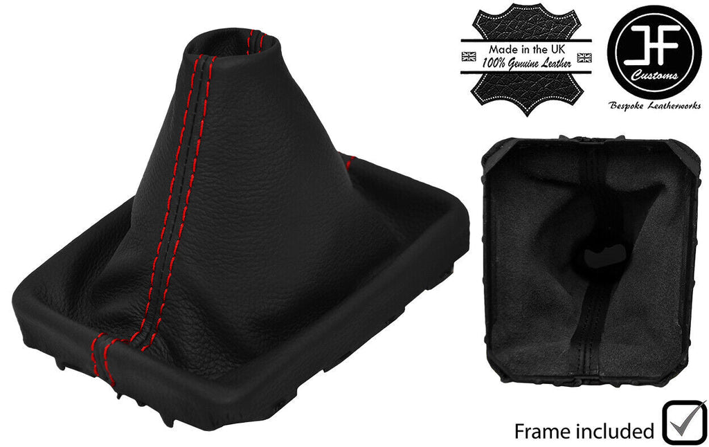 RED STITCH LEATHER MANUAL GEAR GAITER + PLASTIC FRAME FOR VW PASSAT B6 06-10