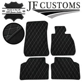 WHITE DIAMOND STITCH VINYL 4X TAILORED FLOOR MAT CARPETS FOR BMW E90 E91 06-13