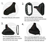 BLACK STITCH LEATHER AUTO AUTOMATIC GEAR GAITER FITS CHEVROLET CORVETTE C5 97-04