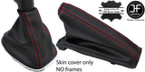 RED STITCH CARBON FIBER VINYL GEAR & HANDBRAKE SET FOR VAUXHALL CORSA D 06-14