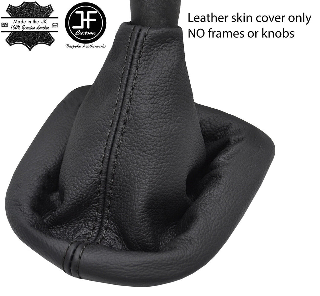 BLACK STITCH TOP GRAIN LEATHER MANUAL GEAR GAITER FITS PEUGEOT 307 2001-2008