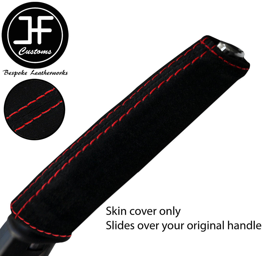 RED STITCH SUEDE HANDBRAKE HANDLE COVER FOR PEUGEOT 607 2000-2008 CUSTOM NEW