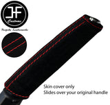RED STITCH SUEDE HANDBRAKE HANDLE COVER FOR PEUGEOT 607 2000-2008 CUSTOM NEW