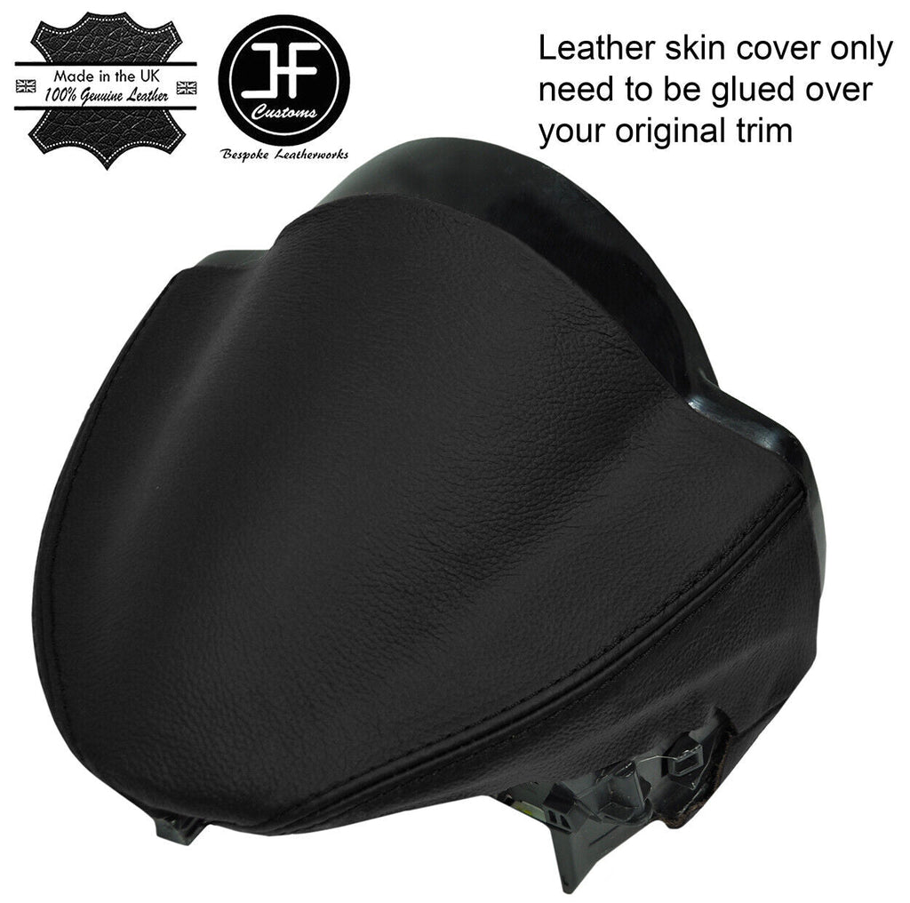 BLACK REAL LEATHER SPEEDO CLUSTER HOOD COVER FITS SMART FORTWO 451 2007-2014