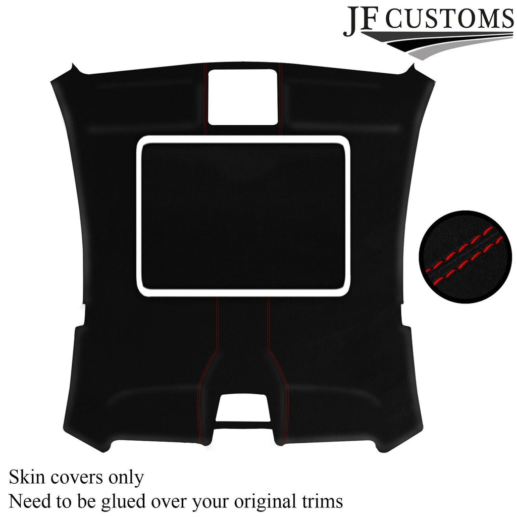 RED STITCH SUNROOF HEADLINER LUXE SUEDE COVER FOR BMW6 E63 04-10 COUPE