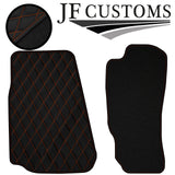 ORANGE DIAMOND STITCH VINYL 4X TAILORED FLOOR CARPETS FOR MAZDA RX8 03-12 JF1