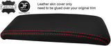 RED STITCH ARMREST LID REAL TOP GRAIN LEATHER COVER FITS ALFA ROMEO 147 01-09