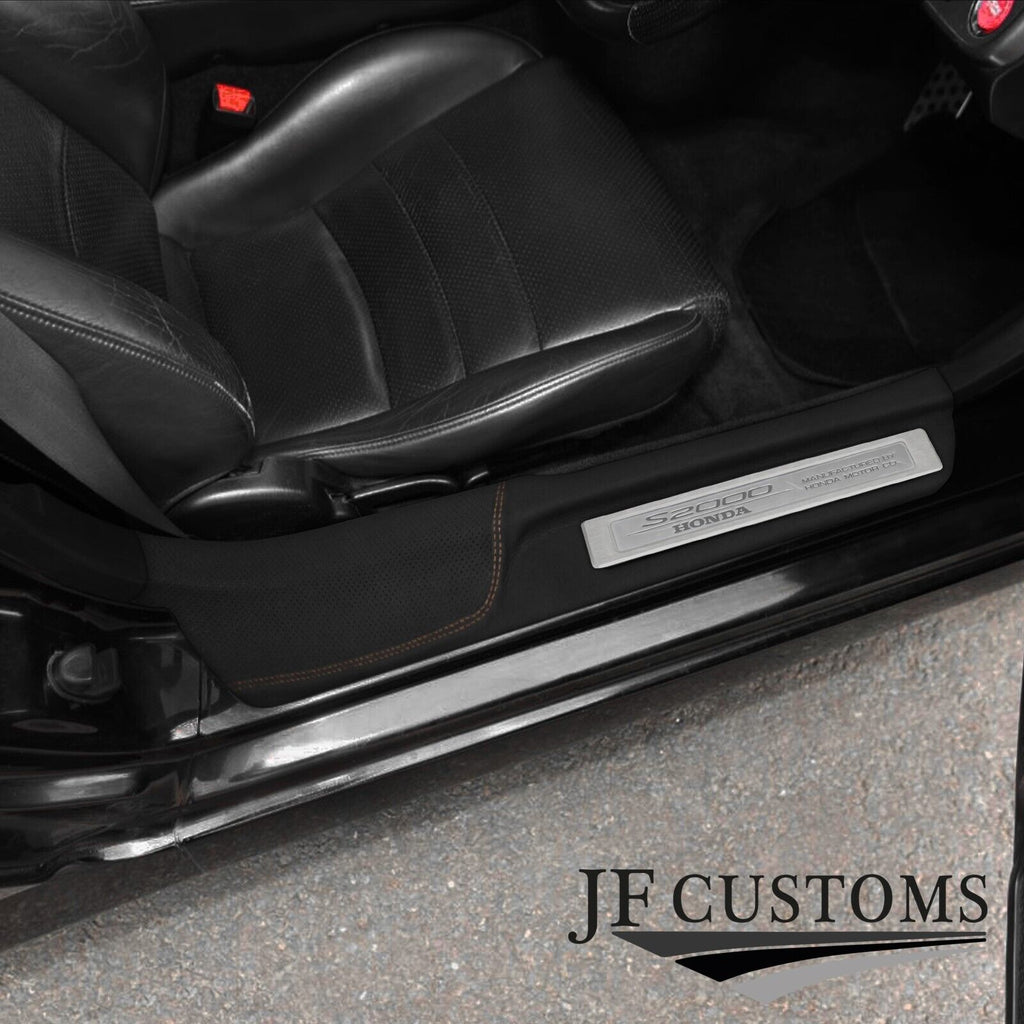FOR HONDA S2000 CREAM STITCH DOOR SILL TRIM COVER PERFORATED & TOP GRAIN LEATHER