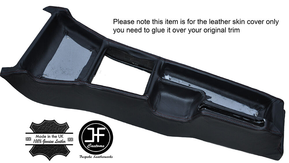 BLACK STITCHING CENTER CONSOLE LEATHER COVER FITS MERCEDES 190 W201 1982-1993
