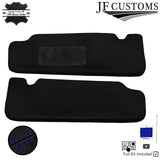 R BLUE CROSS STITCH LEATHER 2X SUN VISOR COVERS FOR AUDI A3 RS3 8V 13-20 SALOON