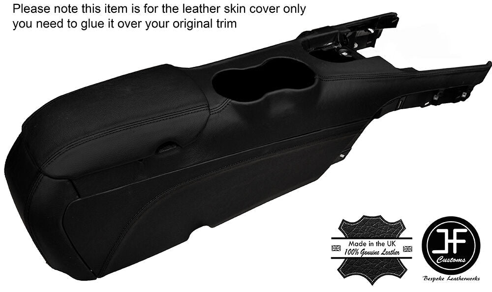 BLACK STITCH CENTRE CONSOLE ARMREST LTHR COVERS FITS FORD MUSTANG 15-17 STYLE 2