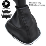 BLACK STITCH CARBON FIBER VINYL MANUAL GEAR GAITER FOR VAUXHALL CORSA D 06-14