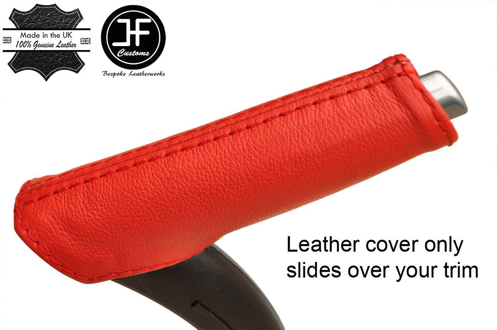 RED REAL LEATHER HANDBRAKE HANDLE COVER FITS AUDI A3 8P 04-12 CUSTOM NEW