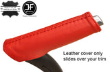 RED REAL LEATHER HANDBRAKE HANDLE COVER FITS AUDI A3 8P 04-12 CUSTOM NEW