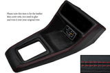 RED STITCH CONSOLE GEAR SURROUND SKIN COVERS FITS FORD ESCORT MK2 GHIA