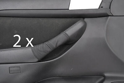black stitching FITS TOYOTA AVENSIS 2003-2008 2X DOOR HANDLE LEATHER COVERS