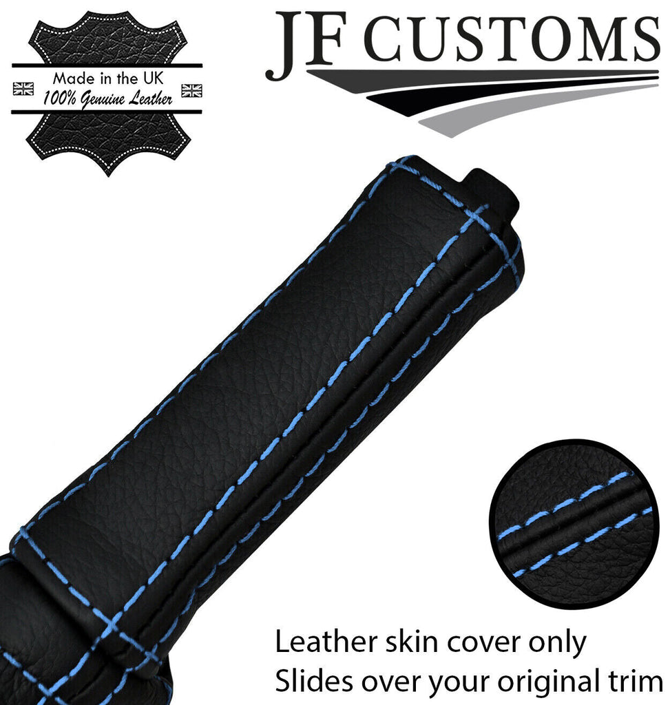 L BLUE STITCH LEATHER HANDBRAKE HANDLE SKIN COVER FITS FORD MUSTANG 2005-2009