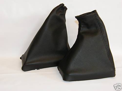 FITS VAUXHALL TIGRA 04+ BLACK LEATHER GEAR + HANDBRAKE SET CUSTOM NEW MADE IN UK