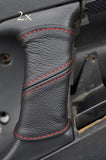 FITS LOTUS ELAN M100 2 X DOOR HANDLE COVERS red stitch CUSTOM NEW MADE IN UK
