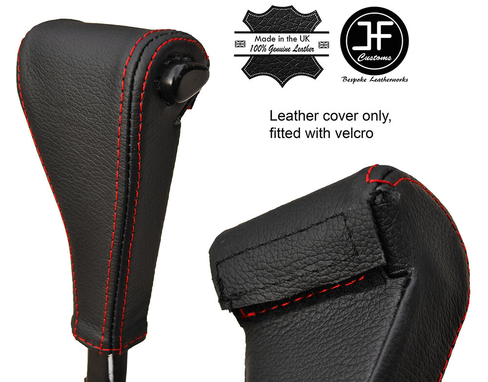 RED STITCH AUTOMATIC AUTO GEAR KNOB LEATHER COVER FITS PEUGEOT 205 MK2