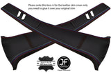BLACK & TRI LEATHER 2X B PILLAR TRIM COVERS FITS BMW E23 7 SERIES 1977-1986