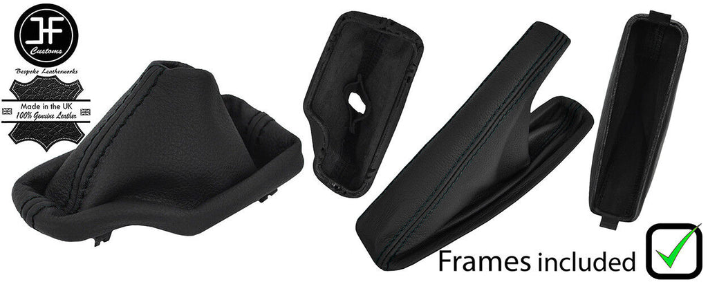 BLACK STITCH LEATHER GEAR HANDBRAKE + PLASTIC FRAME FOR BMW E46 99-05 AUTOMATIC