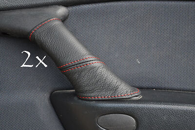FITS ALFA ROMEO 146 2X DOOR HANDLE COVERS red stitch CUSTOM NEW MADE IN UK