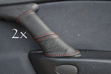 FITS ALFA ROMEO 146 2X DOOR HANDLE COVERS red stitch CUSTOM NEW MADE IN UK