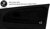 BLACK DIAMOND STITCH 2X FRONT DOOR CARD TRIM COVERS FOR MITSUBISHI EVO 4 5 6