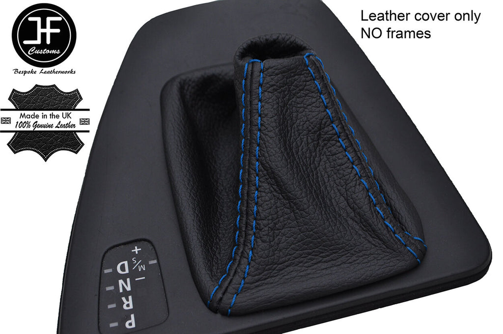 BLUE STITCH AUTOMATIC TOP GRAIN LEATHER GEAR GAITER FITS BMW 3 E90 E91 E92 E93