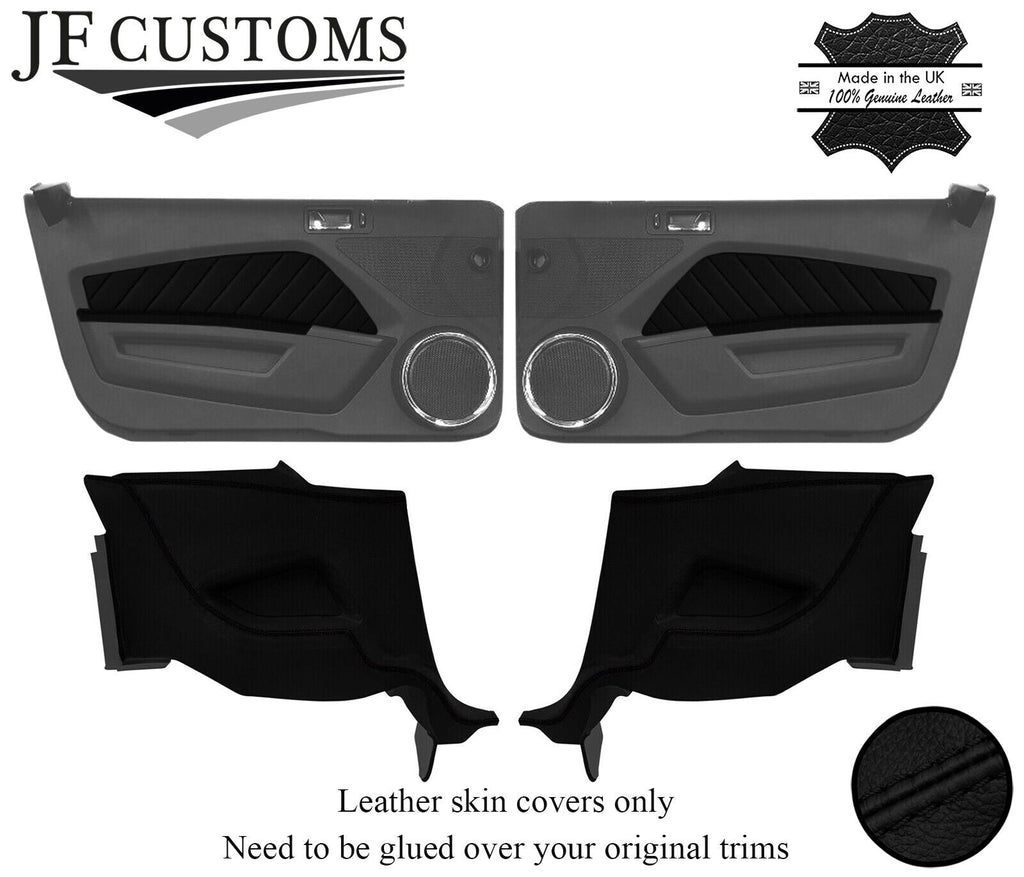BLACK STITCH 4X FRONT DOOR TRIM+ARMREST+REAR DOOR COVERS FOR FORD MUSTANG 10-14